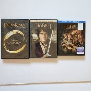 The Lord of the Rings & The Hobbit x5 Movie Blu Ray DVD Set Trilogy Frodo Merry